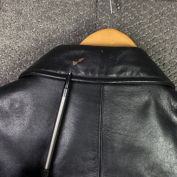 Vintage Y2K GAP Leather Jacket Men's Large Bomber Distressed - Picture 9 of 16